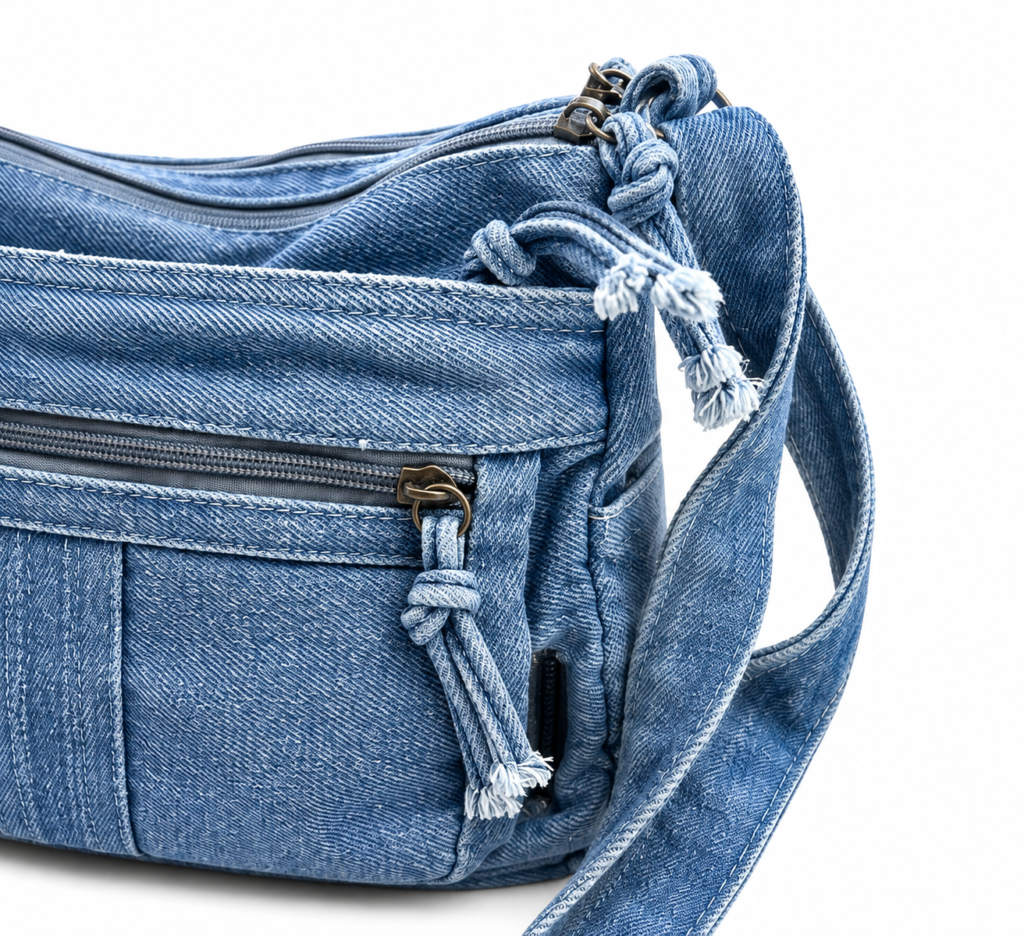 Denim Tote Bag- Sky Blue