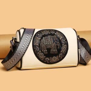 Elephant Stone Crossbody Bag- Off White
